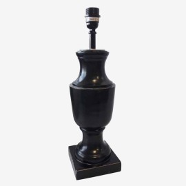 Lámpara en forma de copa, color negro, madera y para casquillo E27